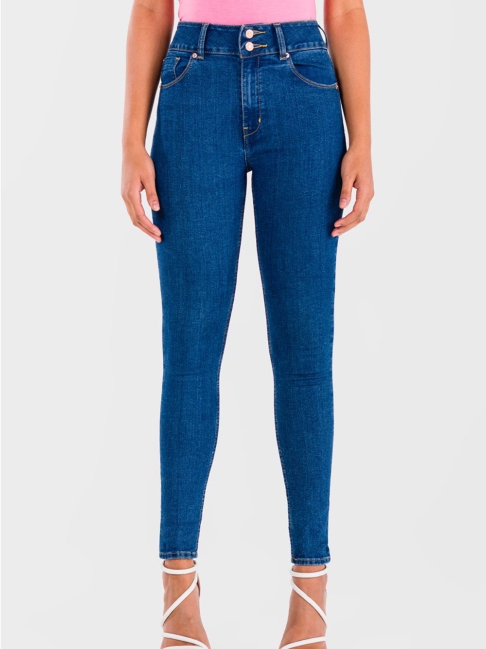 High-Rise Skinny Jeans in Classic Blue Wash